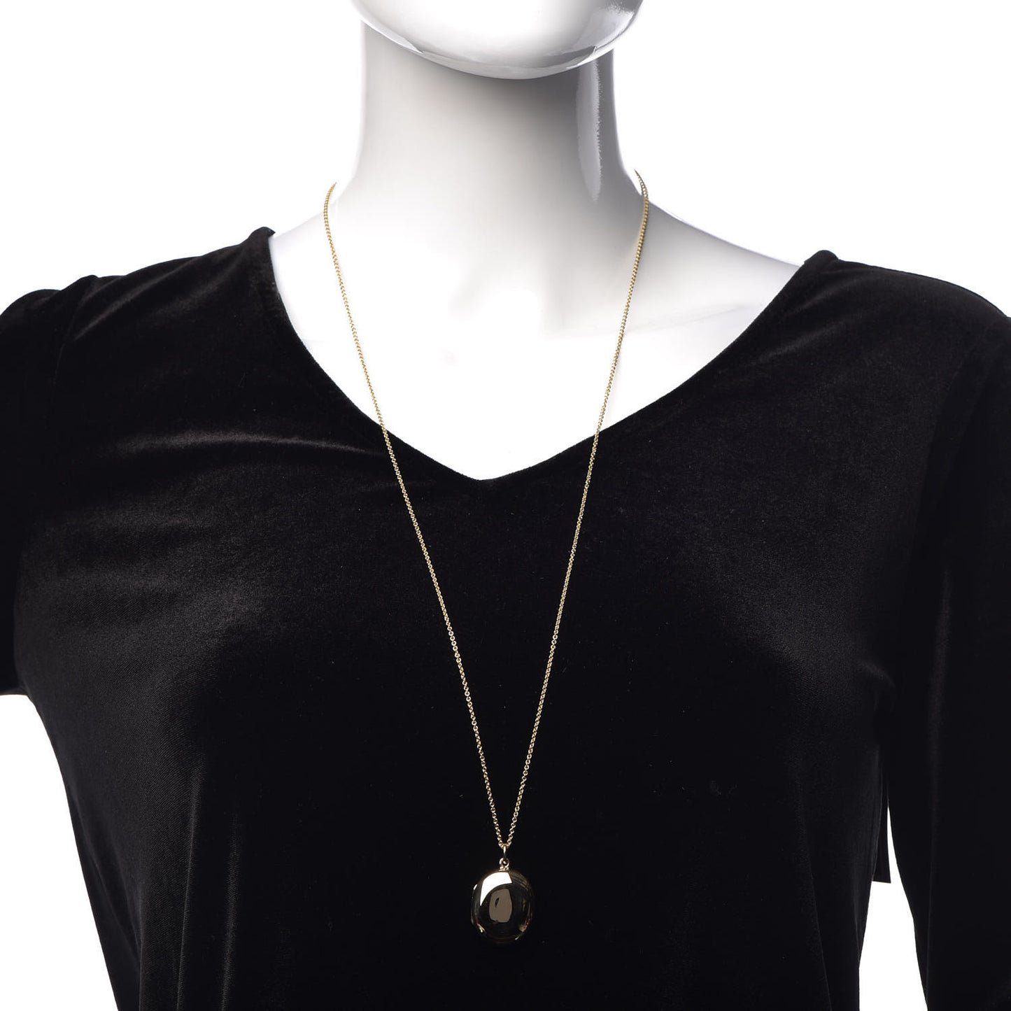 18K Yellow Gold Locket Pendant Necklace