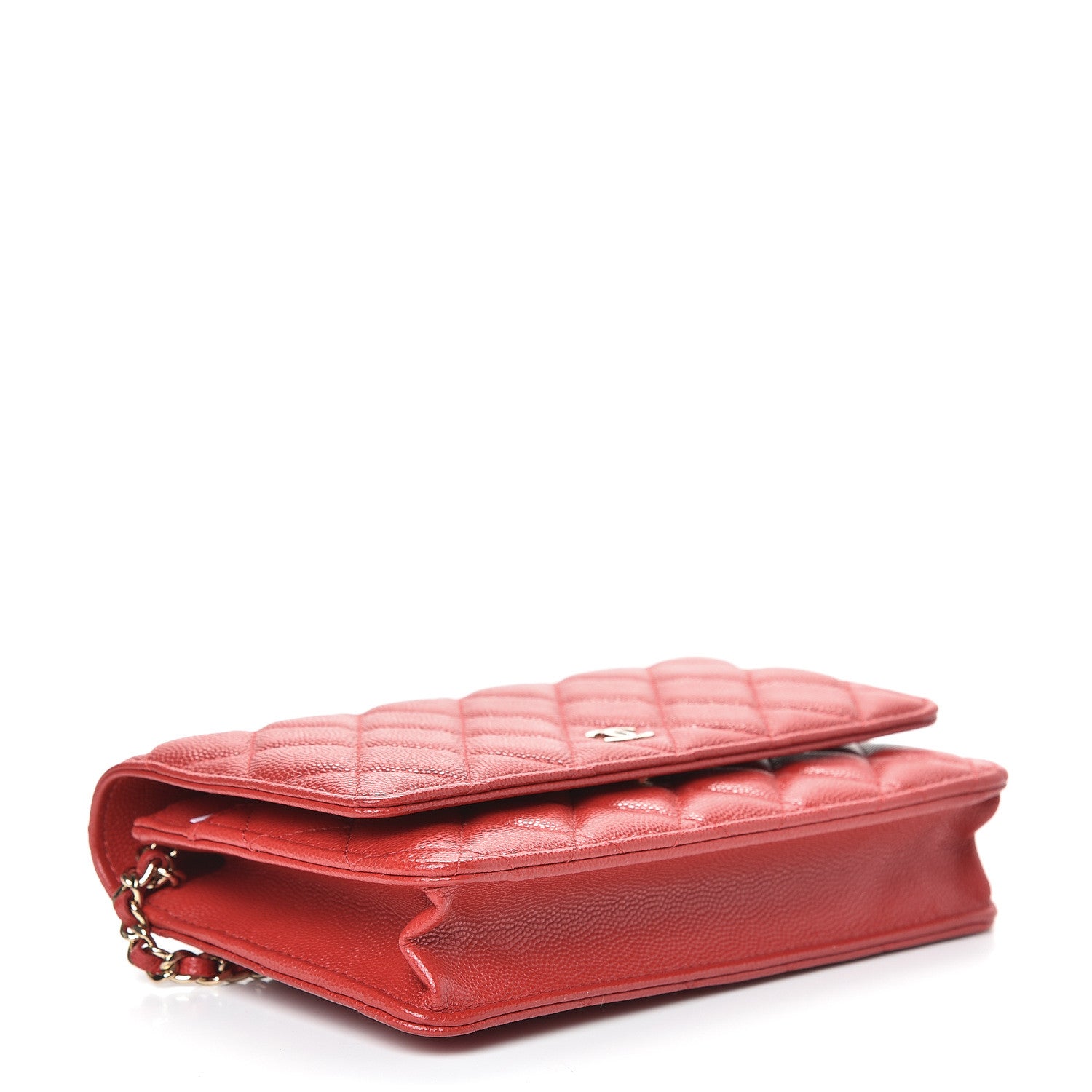 Chanel Caviar Quilted Wallet on Chain WOC Red 3 of 11