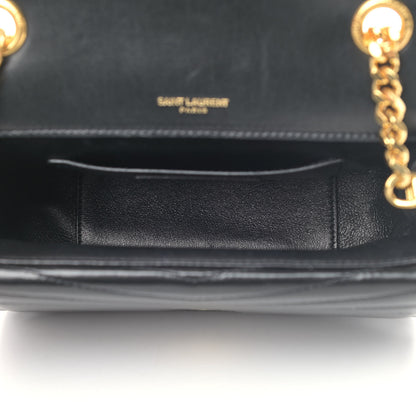 Saint Laurent Lambskin Matelasse Chevron Monogram Small Sulpice Bag Black 4 of 7