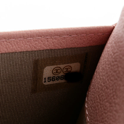 Chanel Goatskin Embossed Camellia Wallet On Chain WOC Light Pink 8 of 9