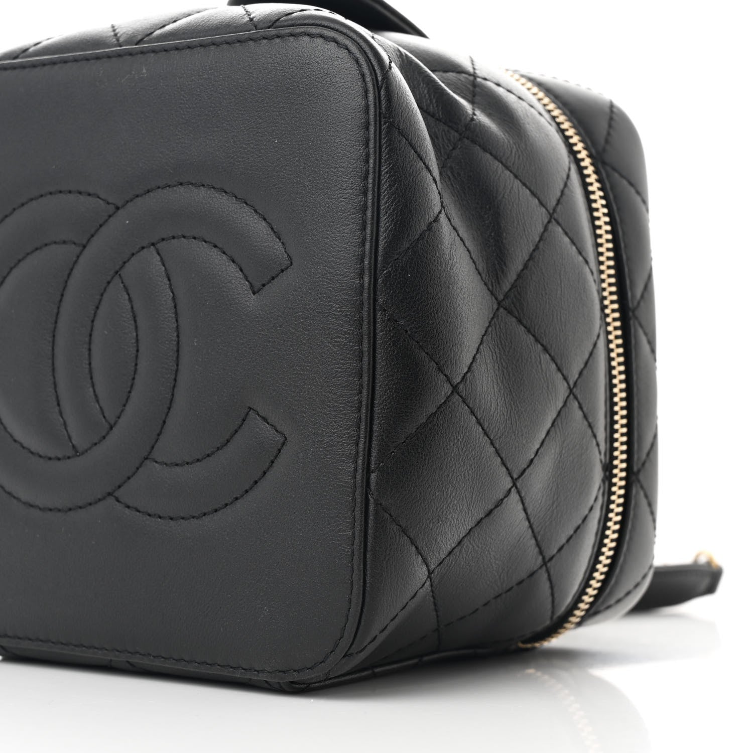 Chanel Calfskin Quilted Small Vanity Case With Chain Black 11 of 12