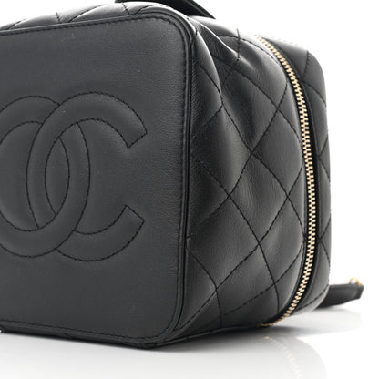 Chanel Calfskin Quilted Small Vanity Case With Chain Black 11 of 12