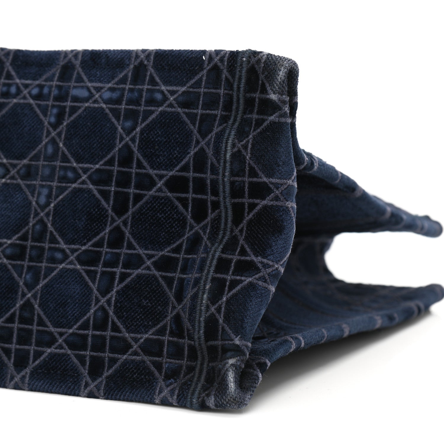 Christian Dior Velvet Cannage Medium Book Tote Navy Blue 10 of 12