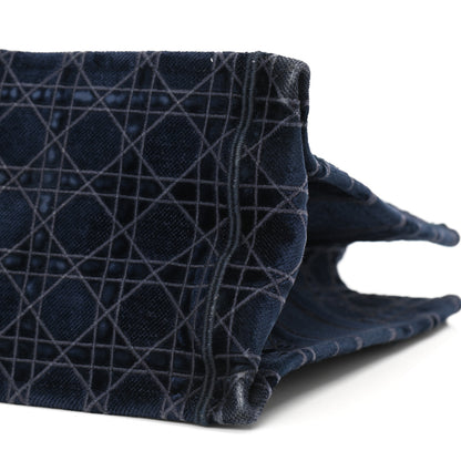 Christian Dior Velvet Cannage Medium Book Tote Navy Blue 10 of 12