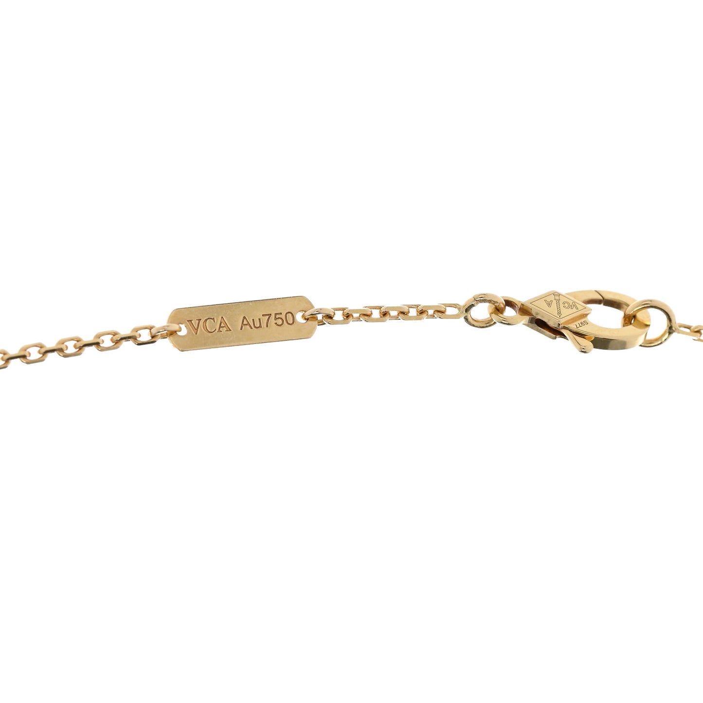 18K Yellow Gold Mother of Pearl Vintage Alhambra Pendant Necklace