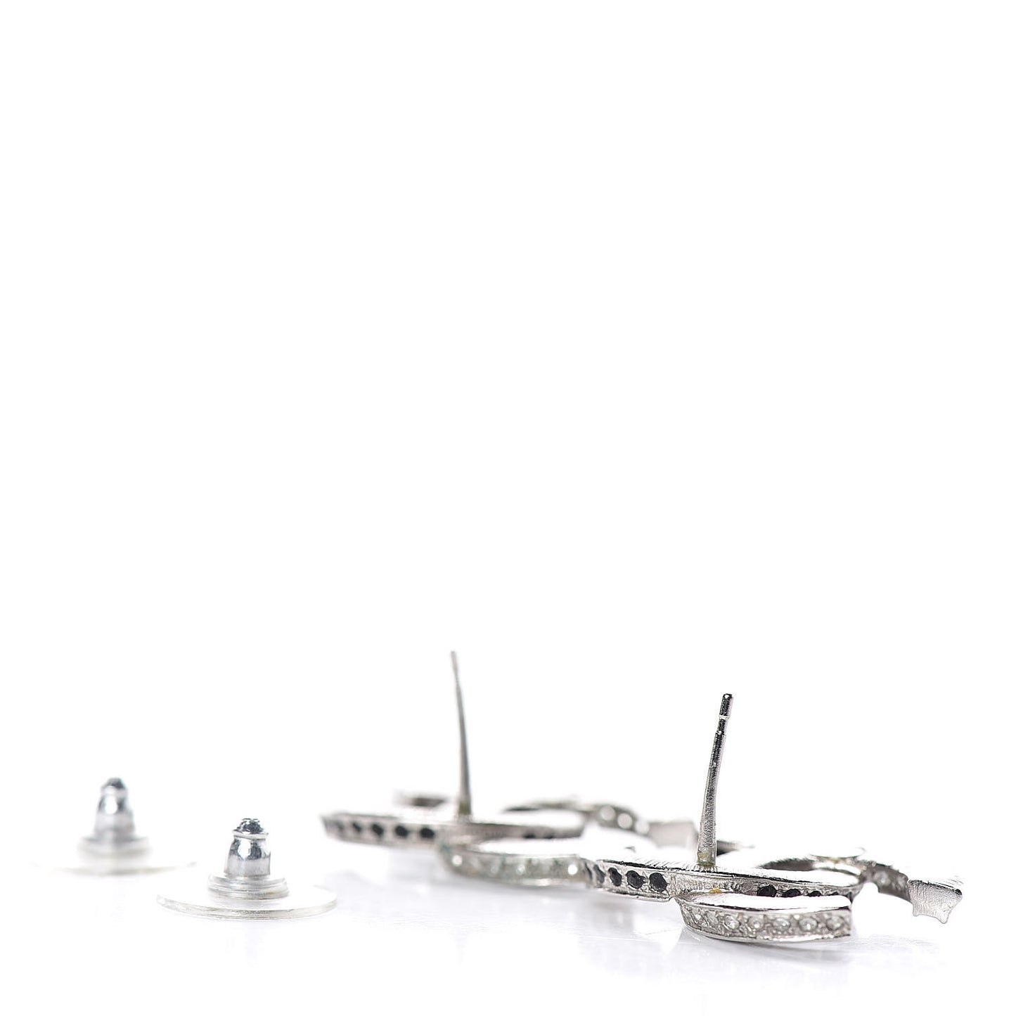 Ruthenium Crystal CC Earrings Silver Black