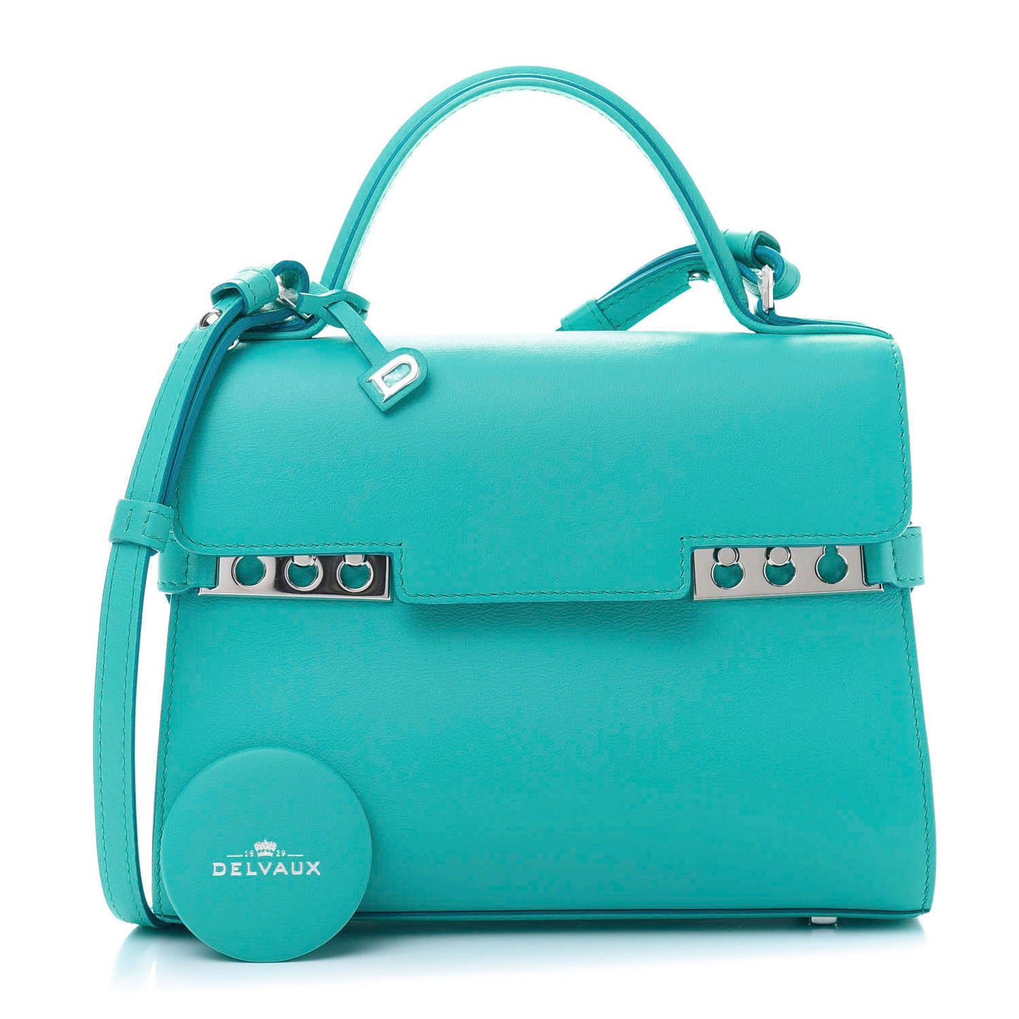 Smooth Calfskin Mini Tempete Satchel Turquoise