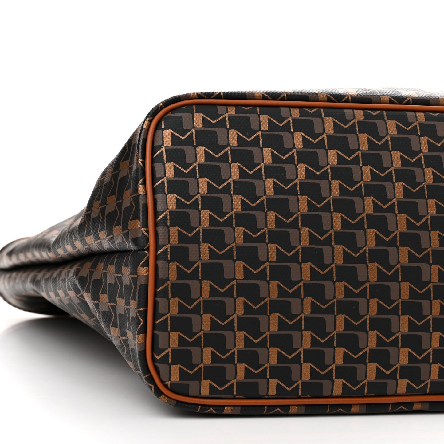 Grained Calfskin Canvas 1920 Oh! Tote Ruban MM Carbon Bronze Cognac