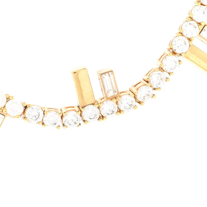Fendi Metal Crystal Fendi First Tennis Choker Necklace Gold 4 of 7