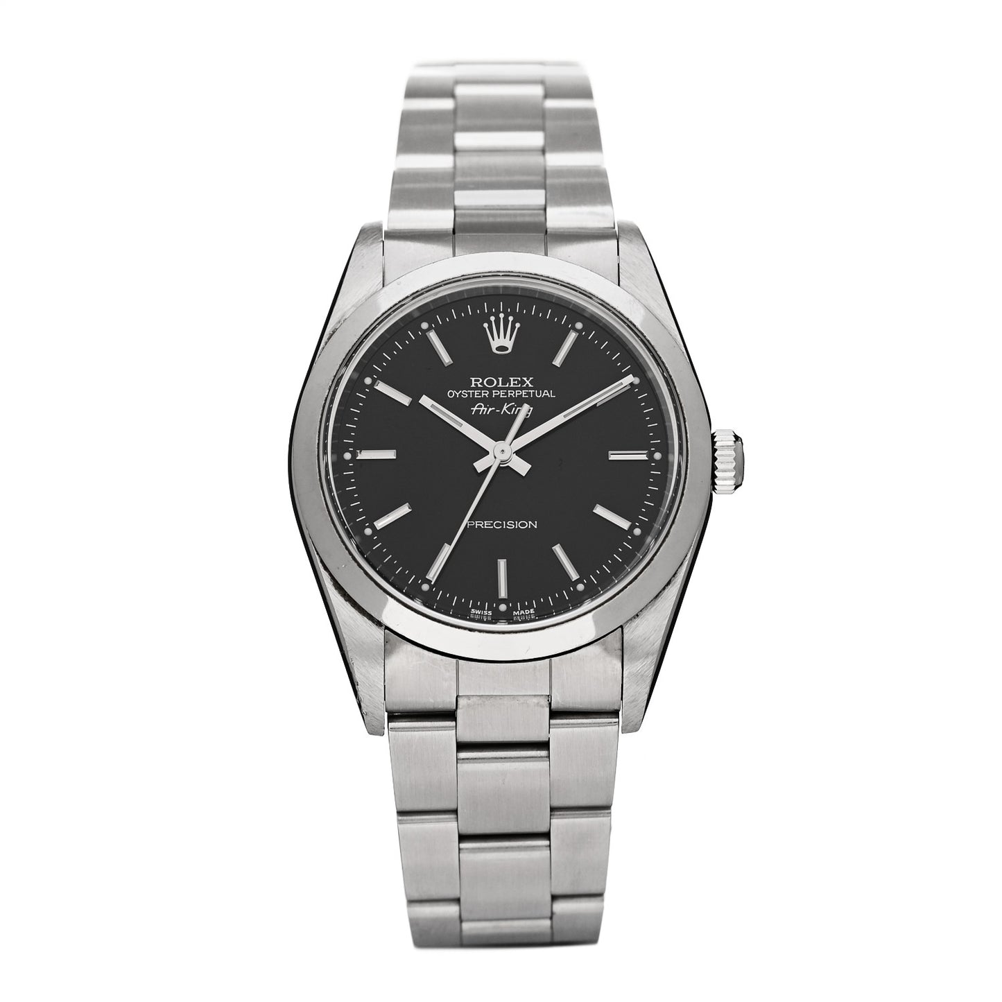 Stainless Steel 34mm Air-King Oyster Perpetual Precision Watch Black 14000