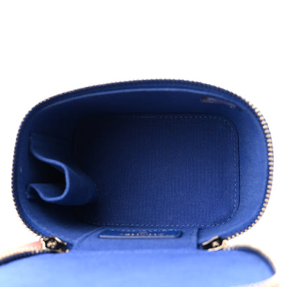 Chanel Lambskin Quilted Top Handle Mini Vanity Case With Chain Blue 5 of 11