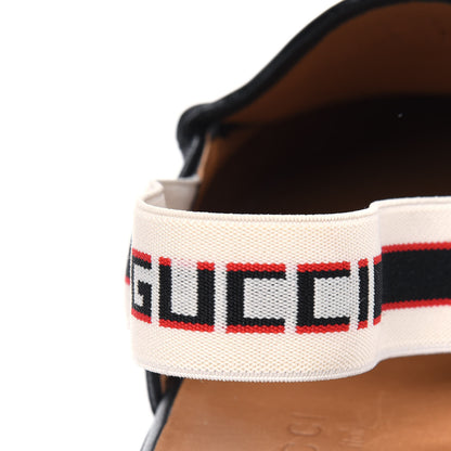 Gucci Goatskin Stripe Mens Horsebit Slingback Slippers 8.5 Black 8 of 17