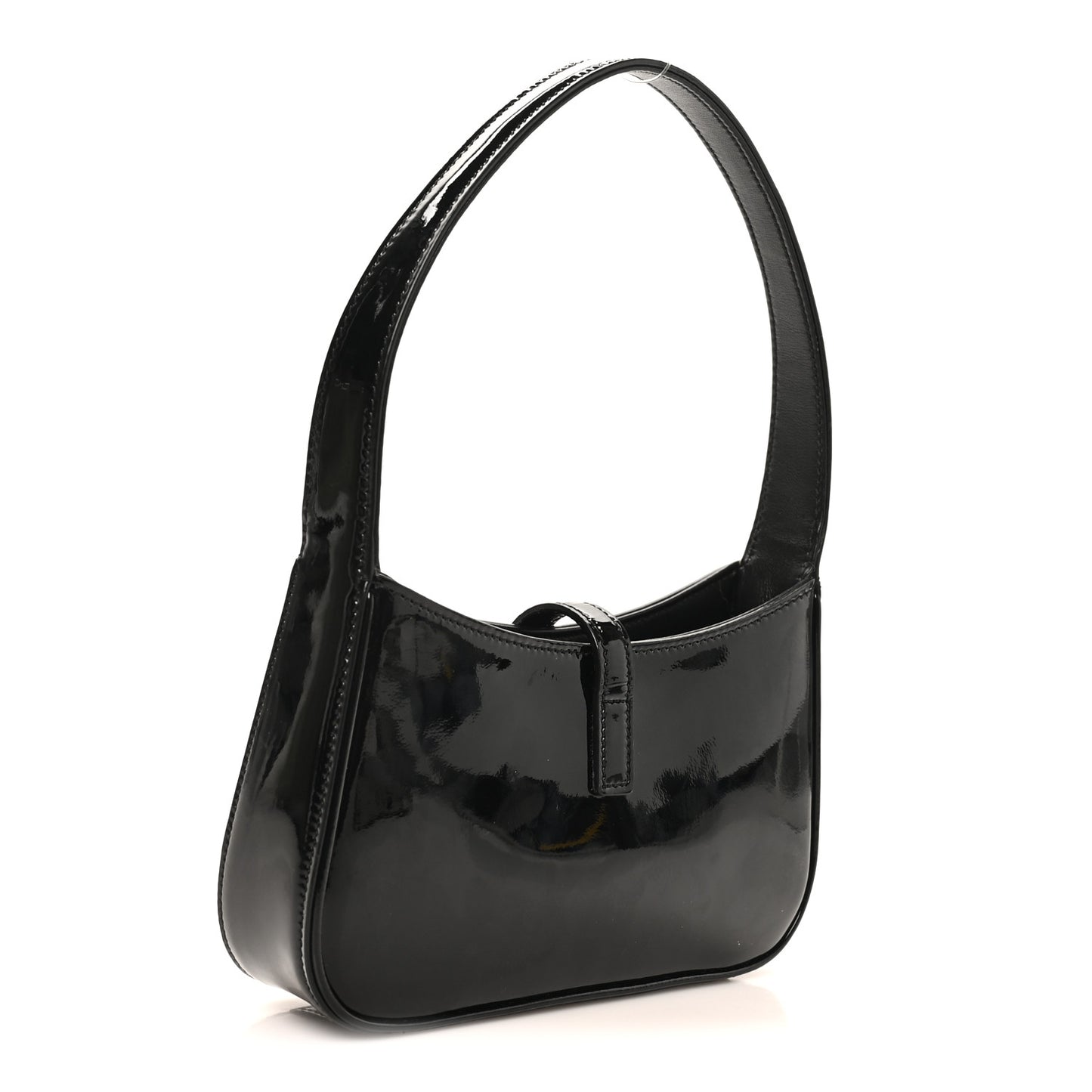 Patent Calfskin Le 5 A 7 Mini Hobo Black
