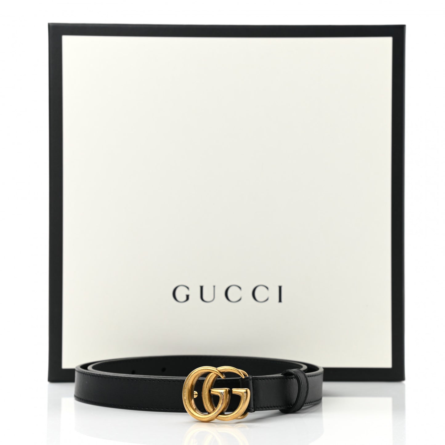 Calfskin Double G 20mm Belt 80 32 Black