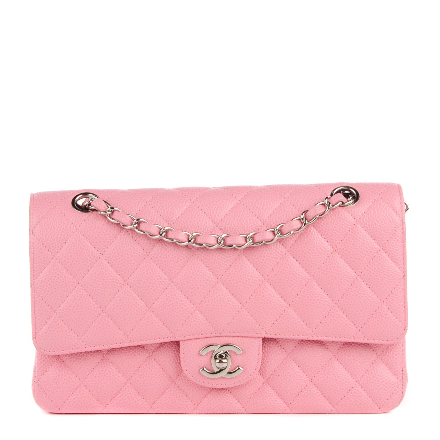 Chanel Caviar Quilted Medium Double Flap Pink 1 of 9