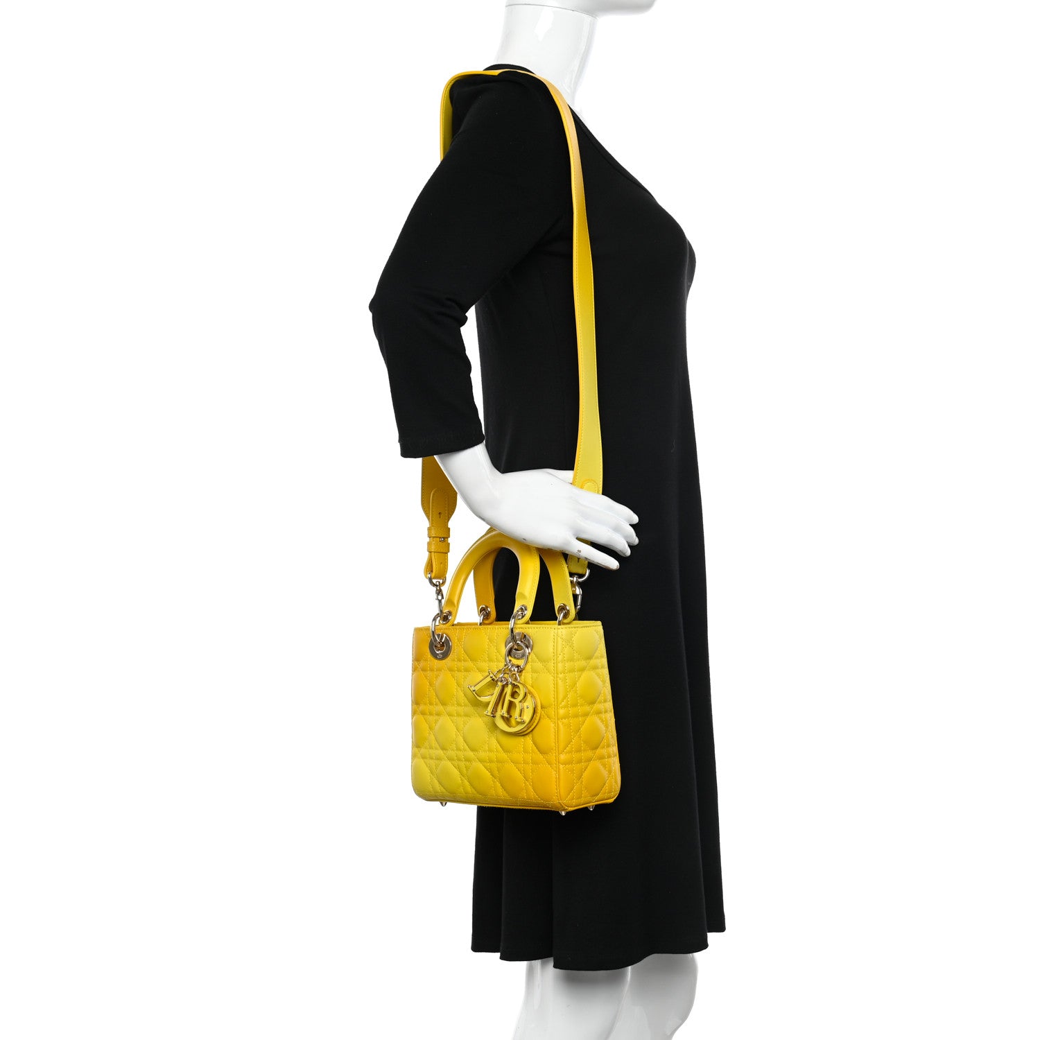 Christian Dior Lambskin Cannage Gradient Small My ABCDior Lady Dior Yellow 2 of 9