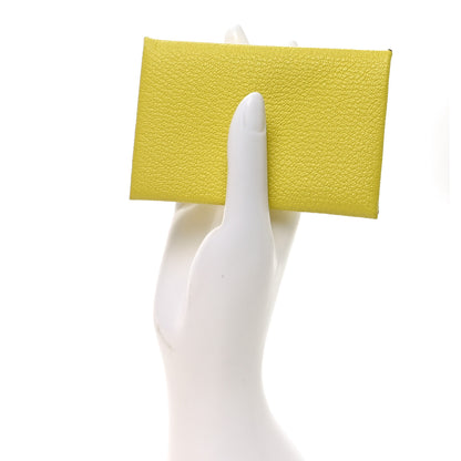 Hermes Chevre Mysore Calvi Card Case Lime 2 of 8
