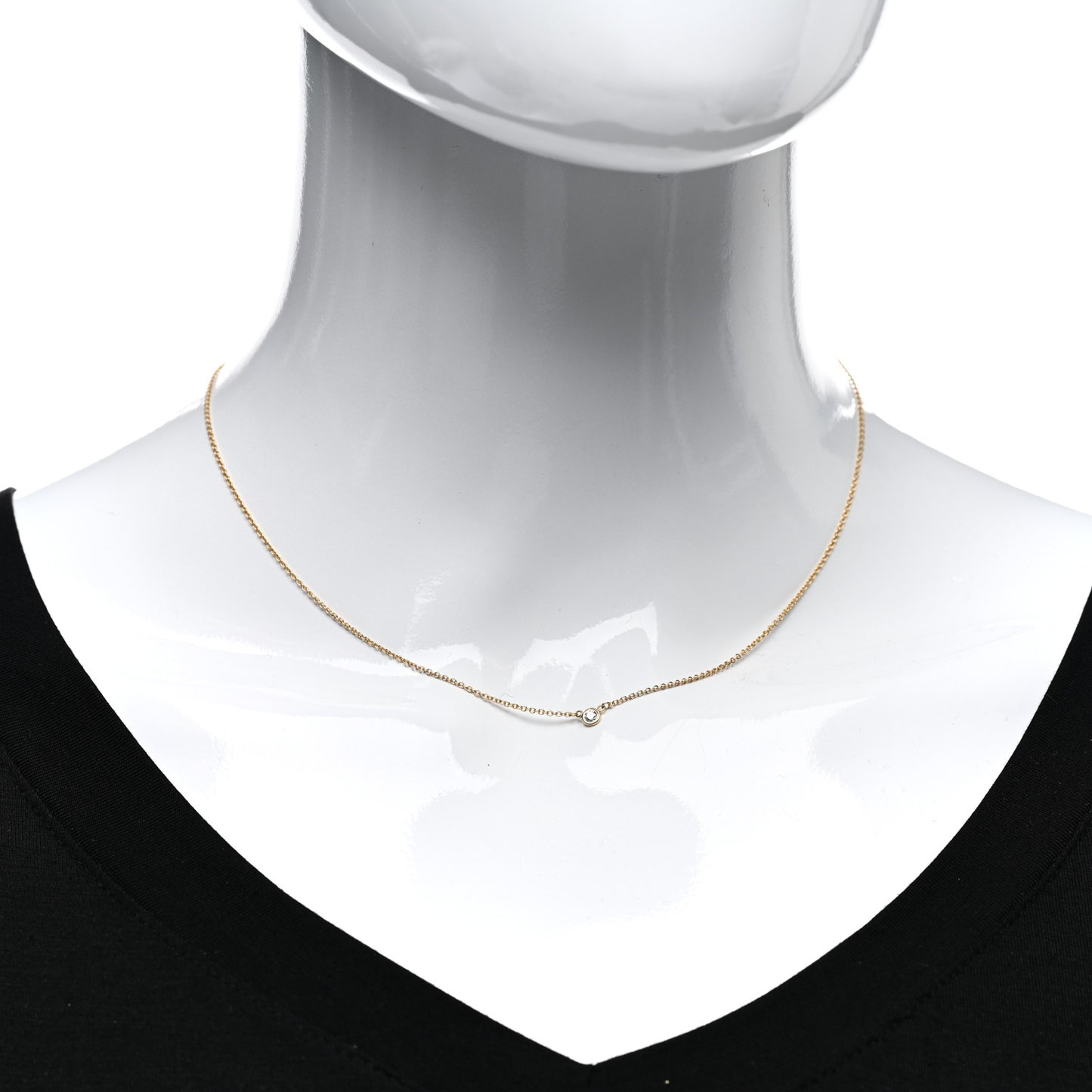 18K Yellow Gold Diamond .05ct Elsa Peretti Diamonds by the Yard Pendant Necklace