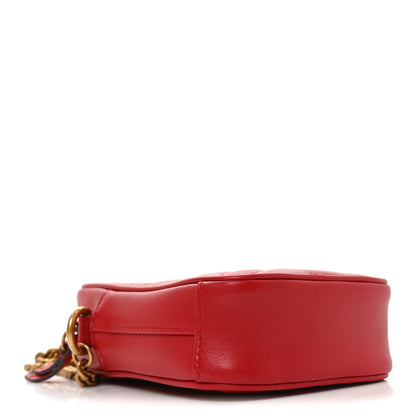 Gucci Calfskin Matelasse Mini GG Marmont Crossbody Bag Hibiscus Red 4 of 11