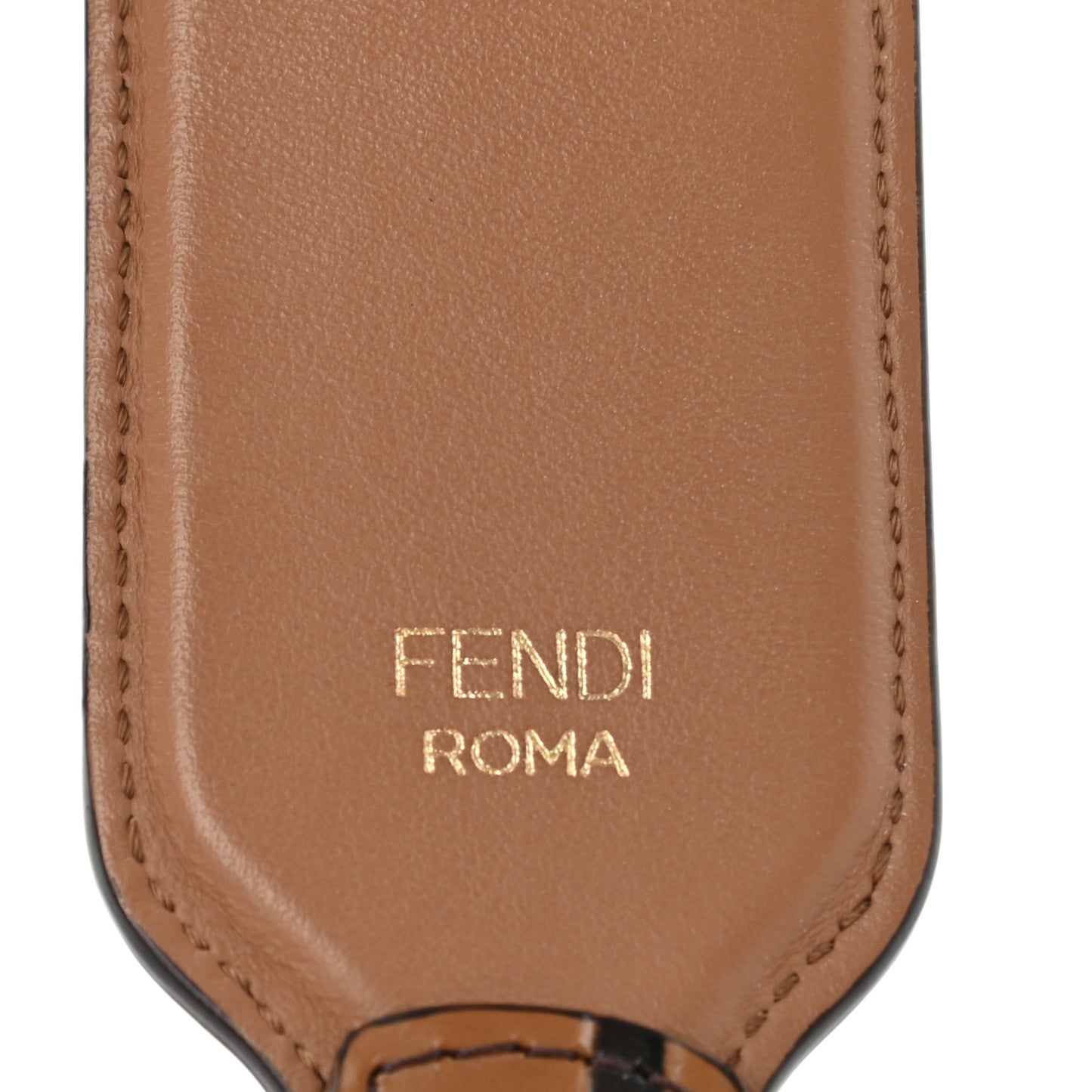 Calfskin FF 1974 Embossed Mini Strap You Tobacco Black