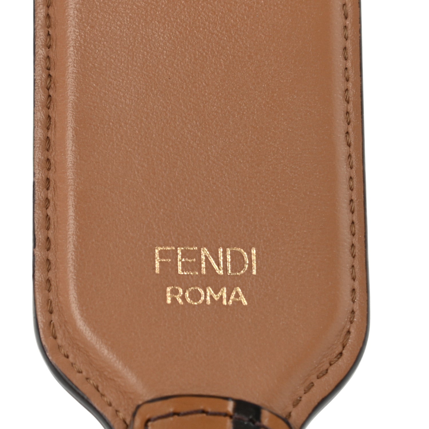 Fendi Calfskin FF 1974 Embossed Mini Strap You Tobacco Black 4 of 7