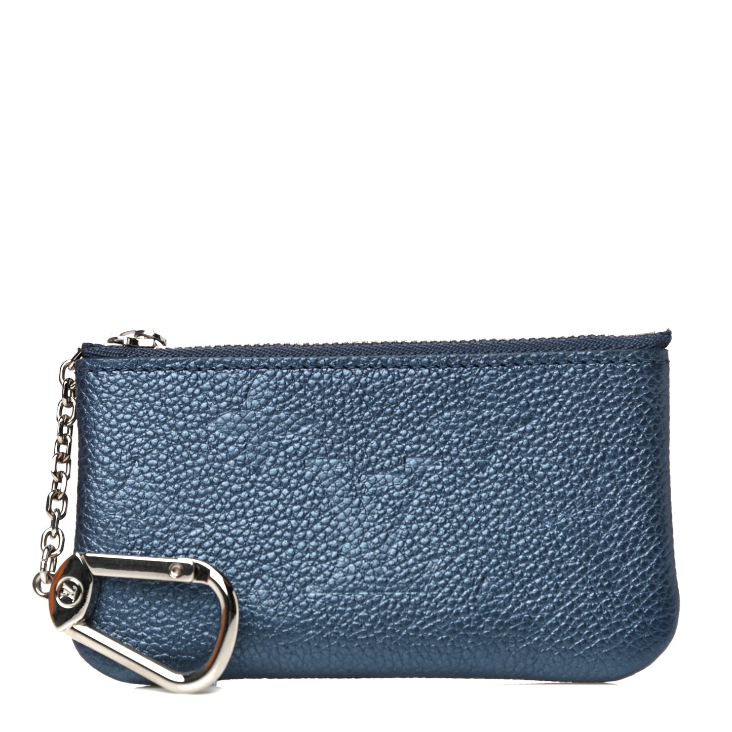 Metallic Empreinte Monogram Giant Key Pouch Navy Nacre