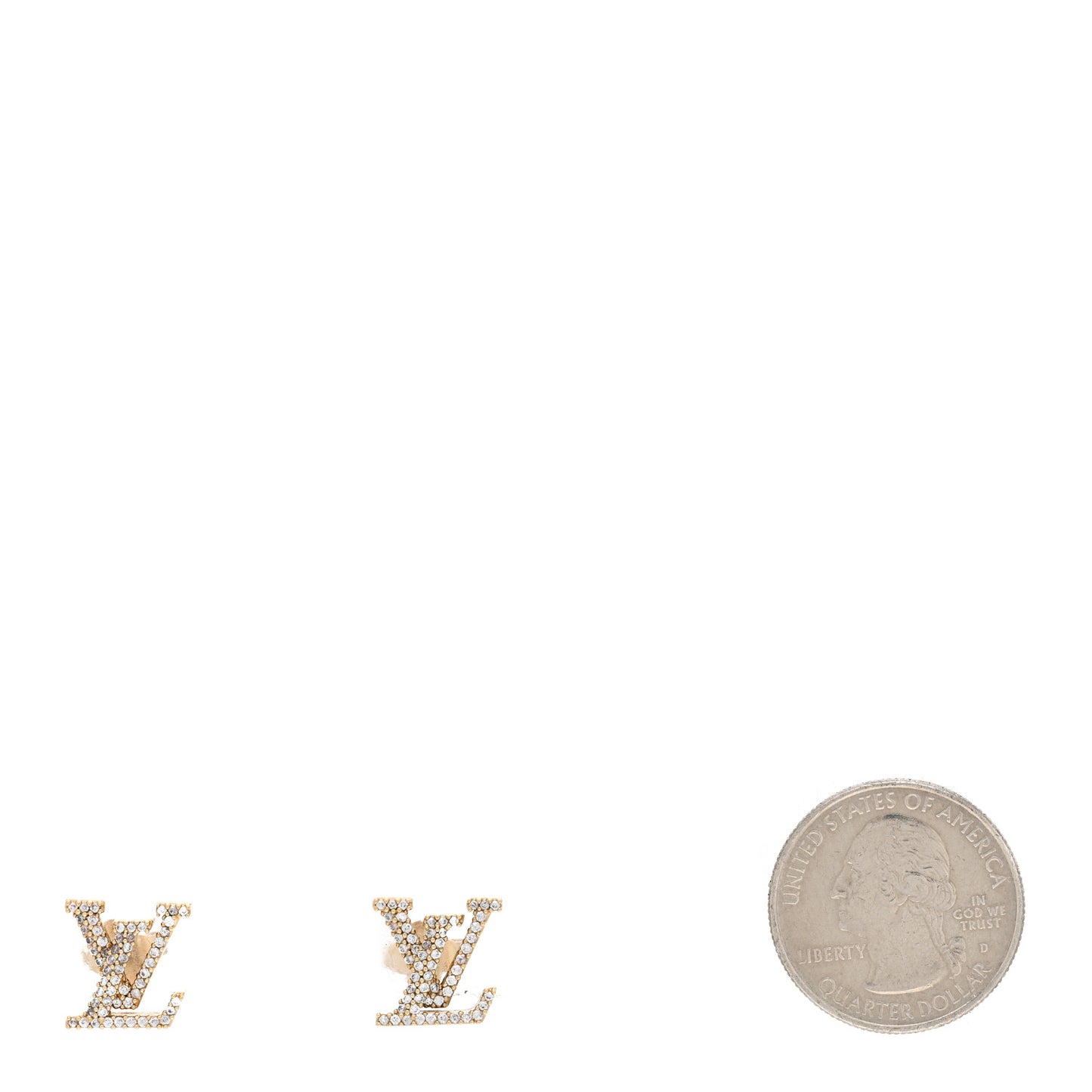 Metal Crystal LV Iconic Earrings Gold