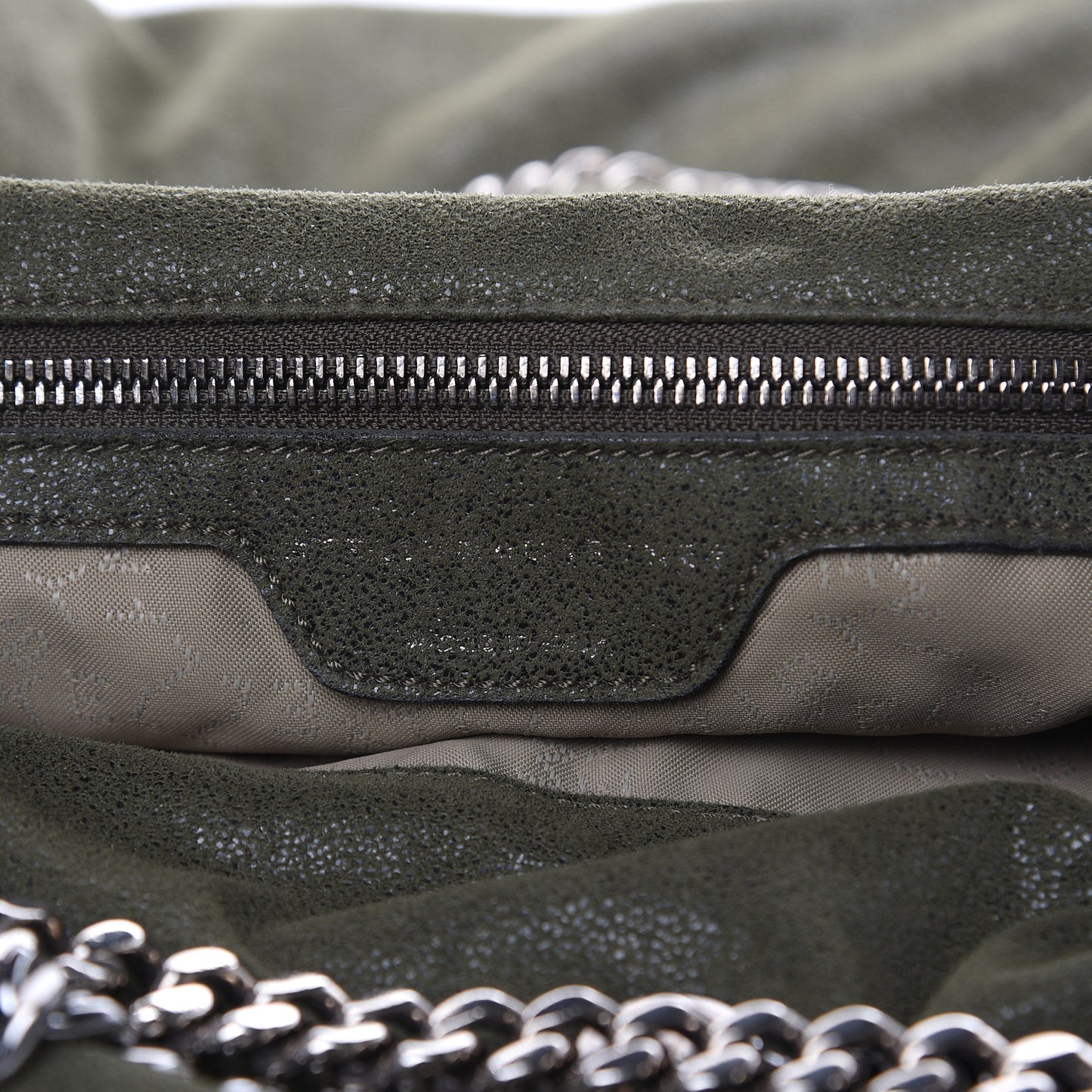 Shaggy Deer Falabella Fold Over Tote Olive