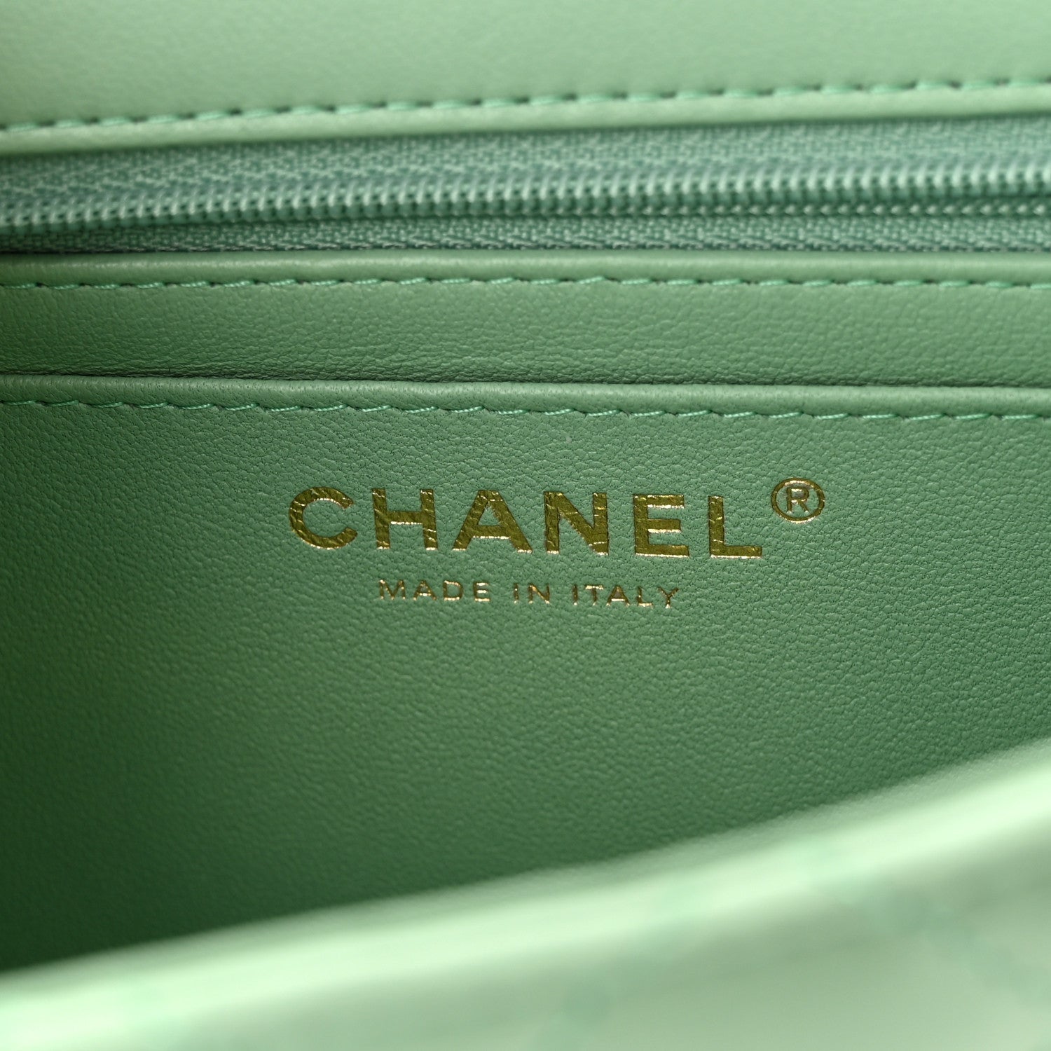 Chanel Lambskin Quilted Mini Top Handle Rectangular Flap Light Green 6 of 12