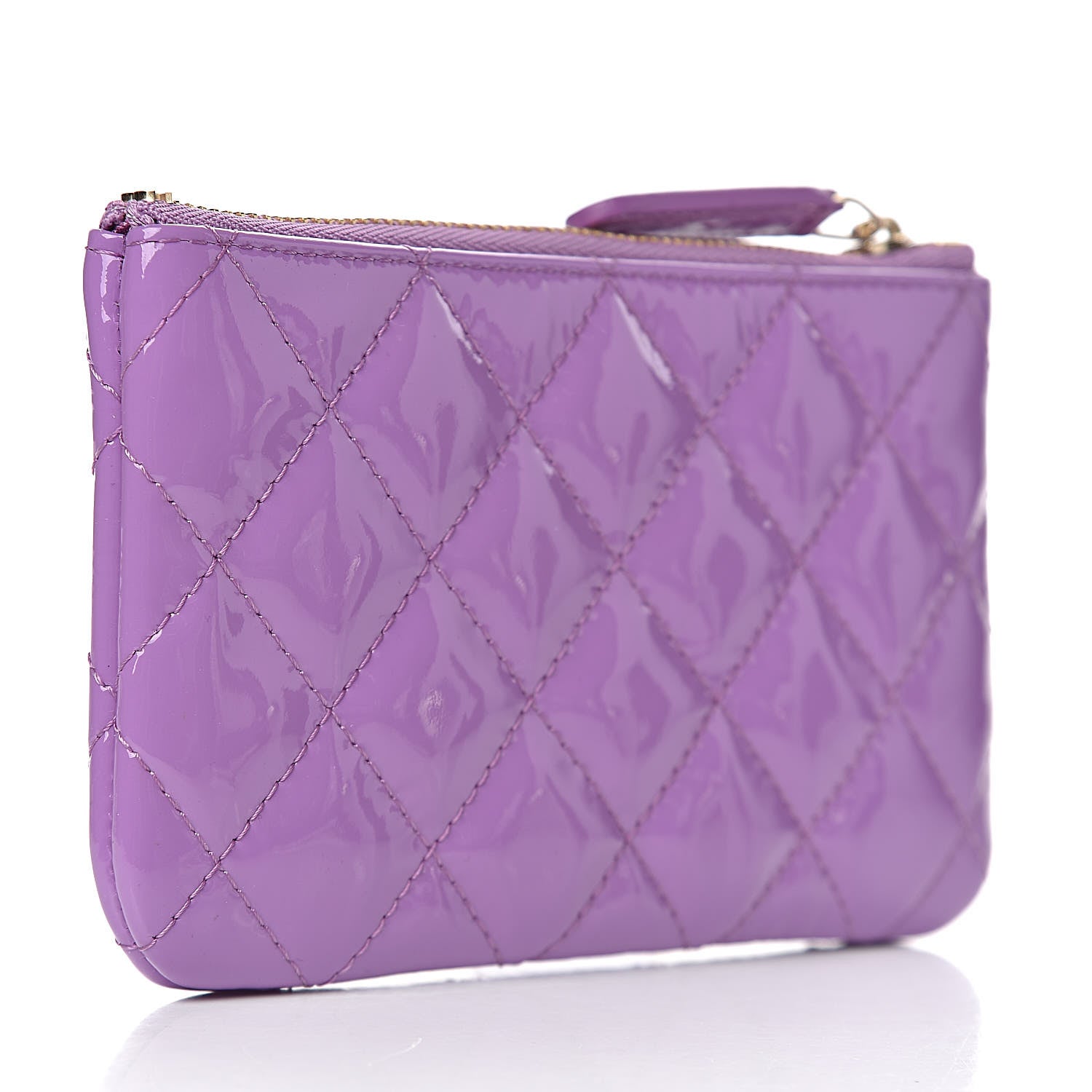 Chanel Patent Quilted Small Cosmetic Case Purple 3 of 8