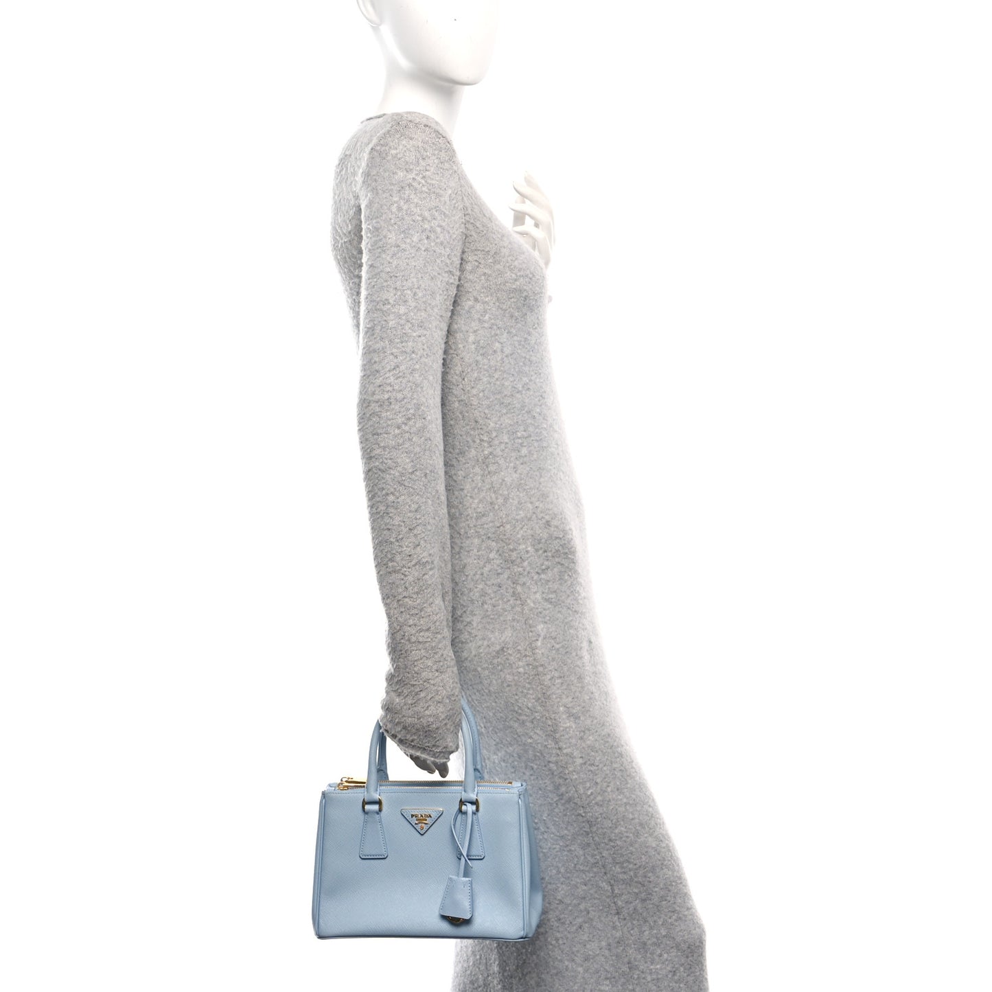 Saffiano Micro Galleria Double Zip Tote Astrale