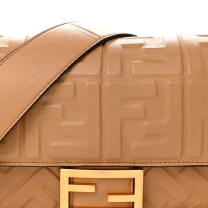 Fendi Nappa FF 1974 Embossed Baguette Miele Scuro 8 of 16
