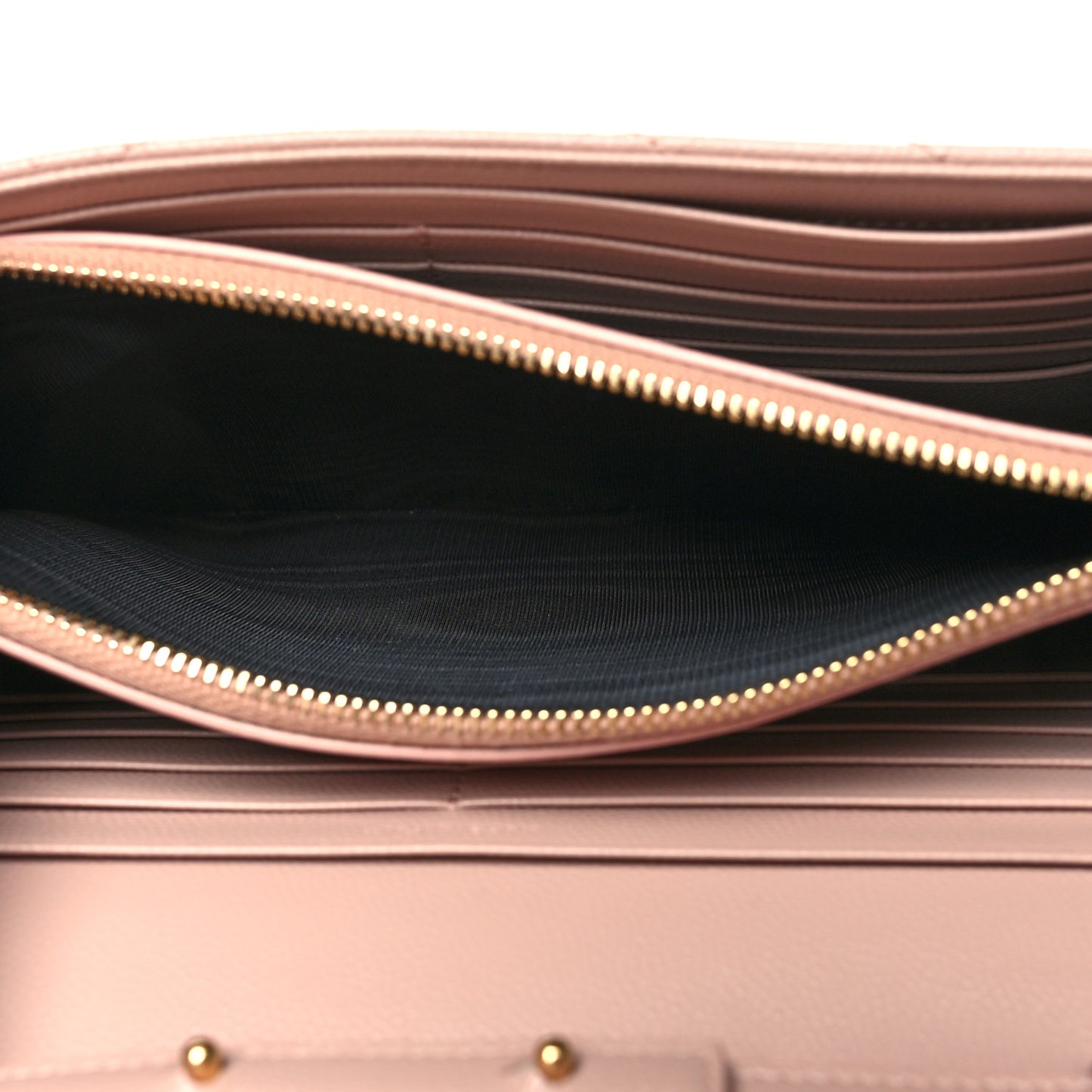 Grain De Poudre Matelasse Chevron Monogram Chain Wallet Pale Blush