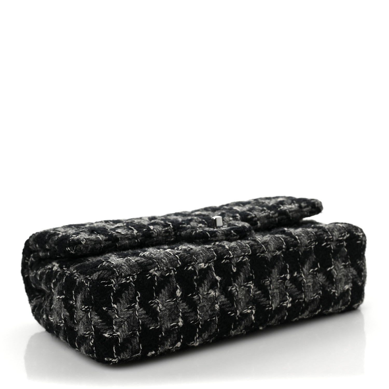 Chanel Tweed Medium Double Flap Black Grey 3 of 8