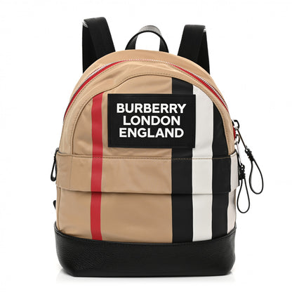 Burberry Econyl Logo Print Check Childrens Nico Backpack Archive Beige 1 of 10