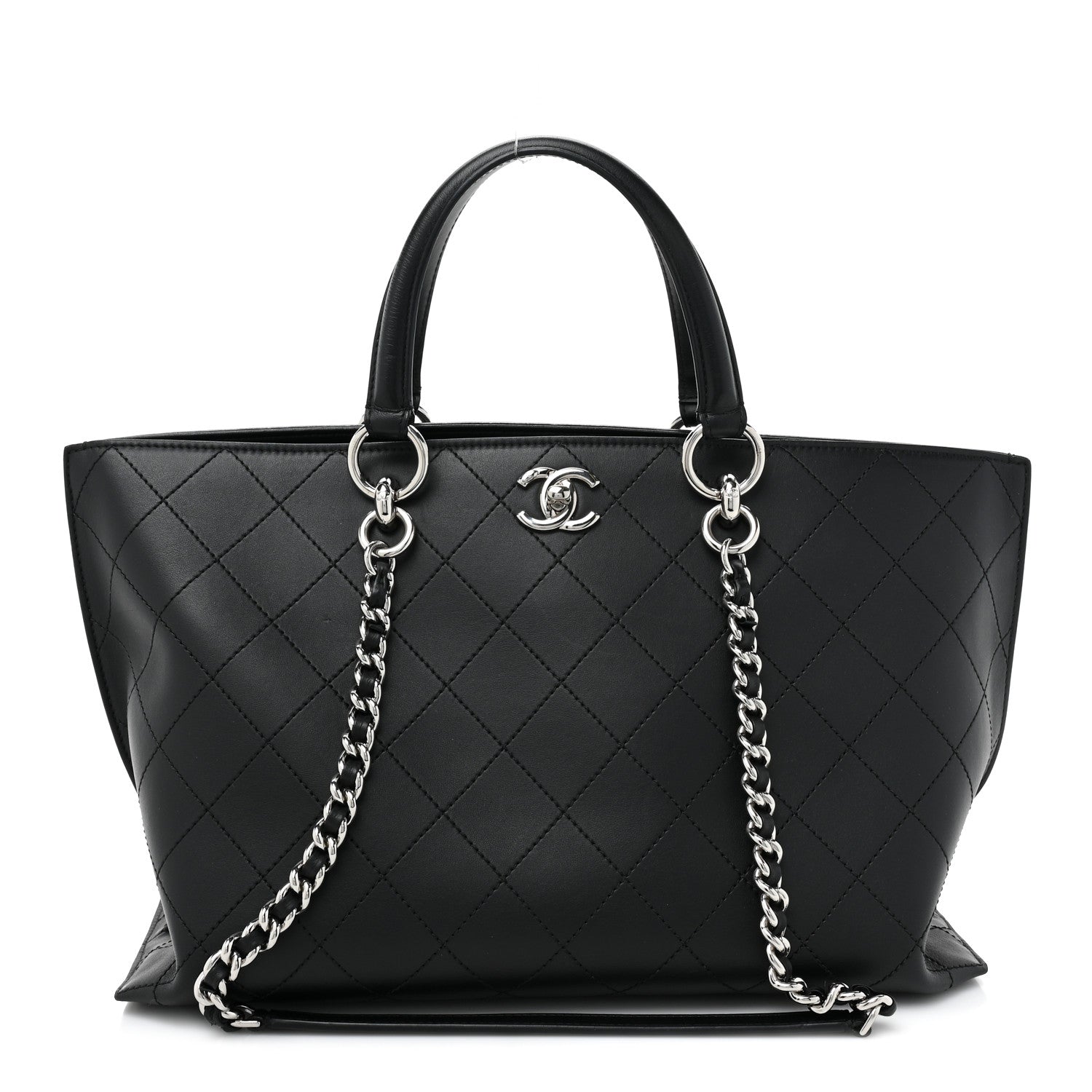 Chanel Calfskin Stitched Shopping Tote Black 1 of 13