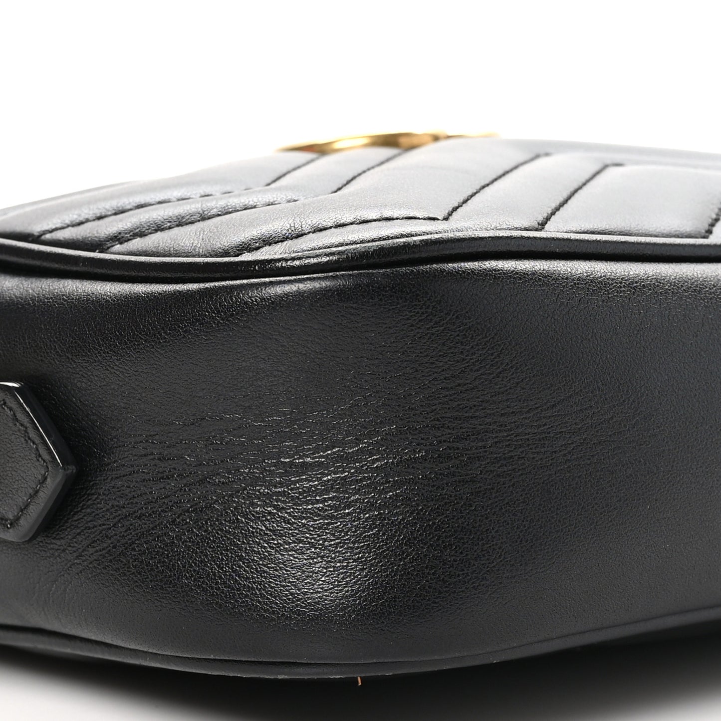 Calfskin Matelasse Mini GG Marmont Chain Shoulder Bag Black