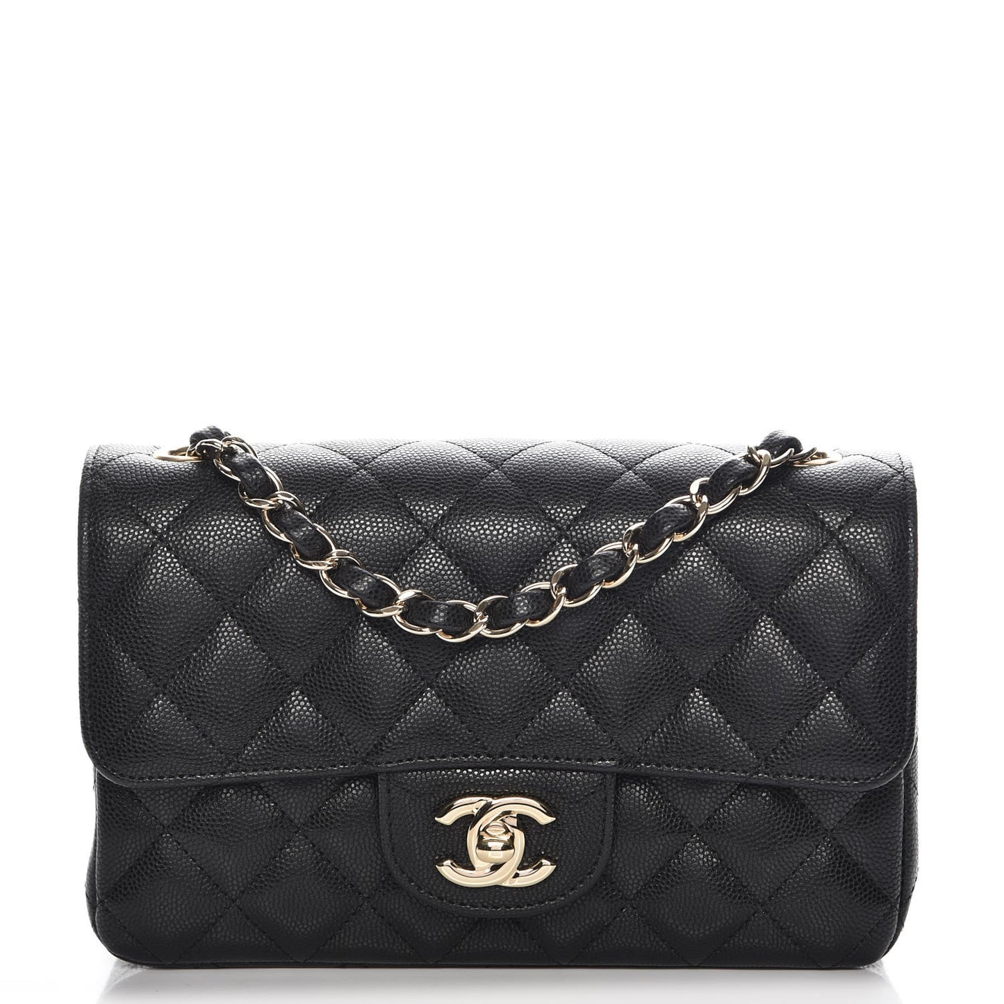 Caviar Quilted Mini Rectangular Flap Black