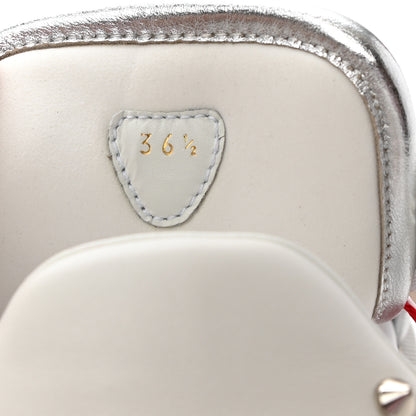Christian Louboutin Calfskin Velcrissimo Flat Sandals 36.5 Blanco Silver 5 of 9