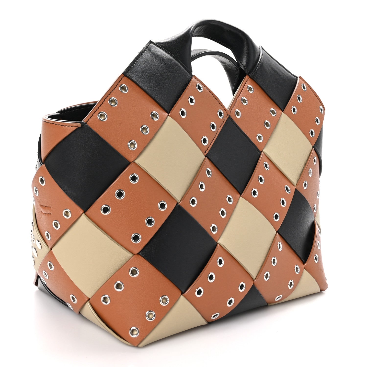 Loewe Calfskin Woven Studded Basket Surplus Bag Multicolor 3 of 12