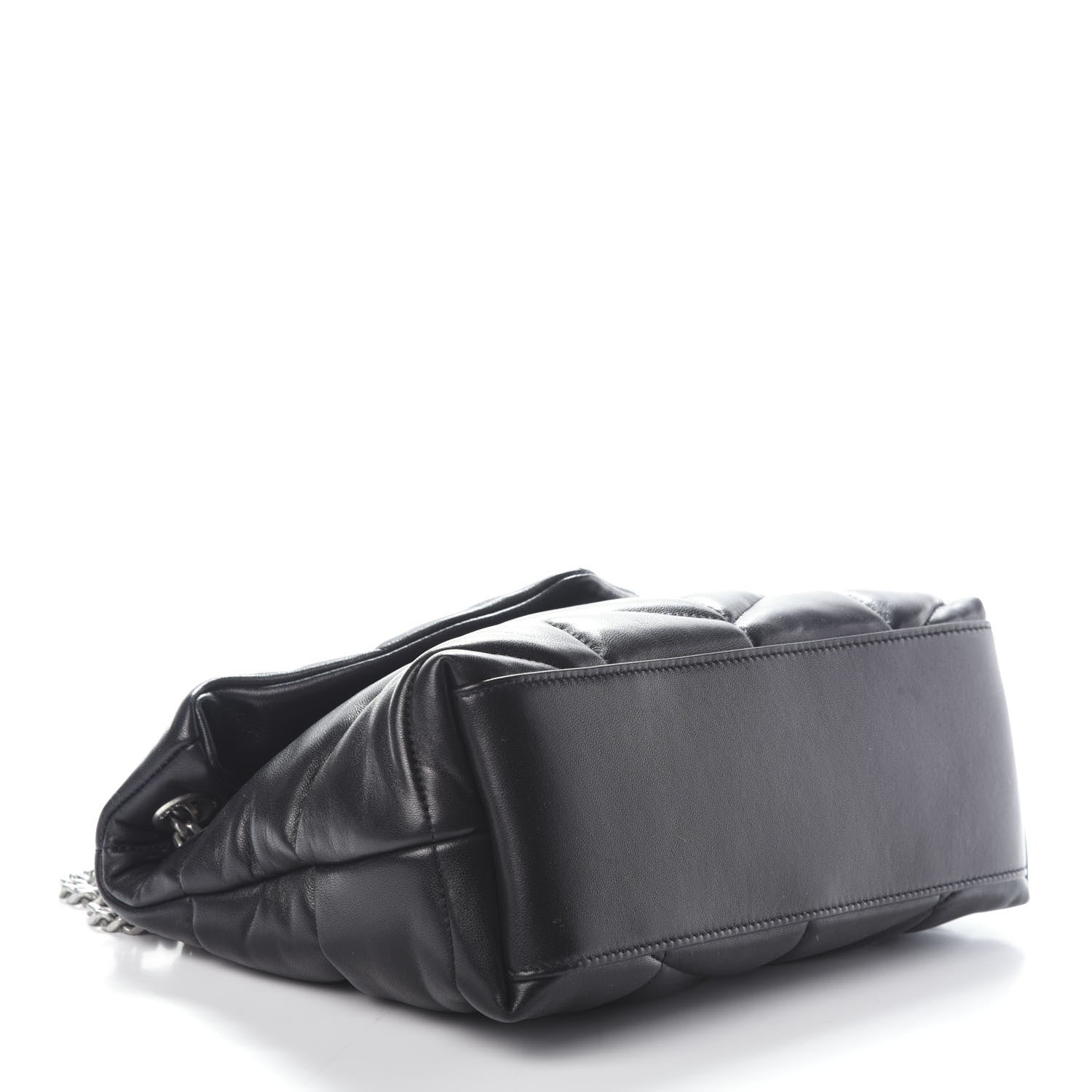Saint Laurent Lambskin Quilted Small Loulou Puffer Monogram Chain Satchel Black 4 of 9