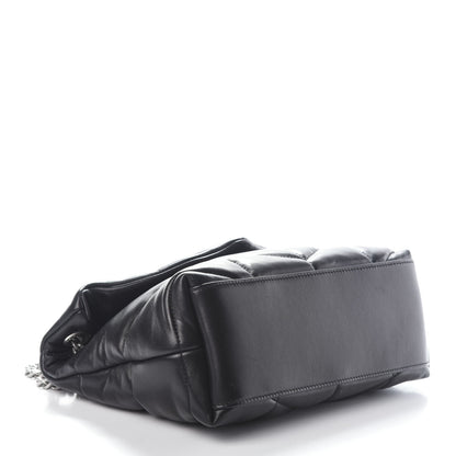Saint Laurent Lambskin Quilted Small Loulou Puffer Monogram Chain Satchel Black 4 of 9