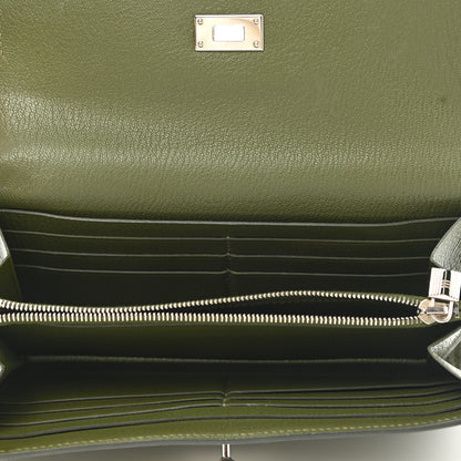 Hermes Chevre Mysore Kelly Longue Wallet Canopee 5 of 8