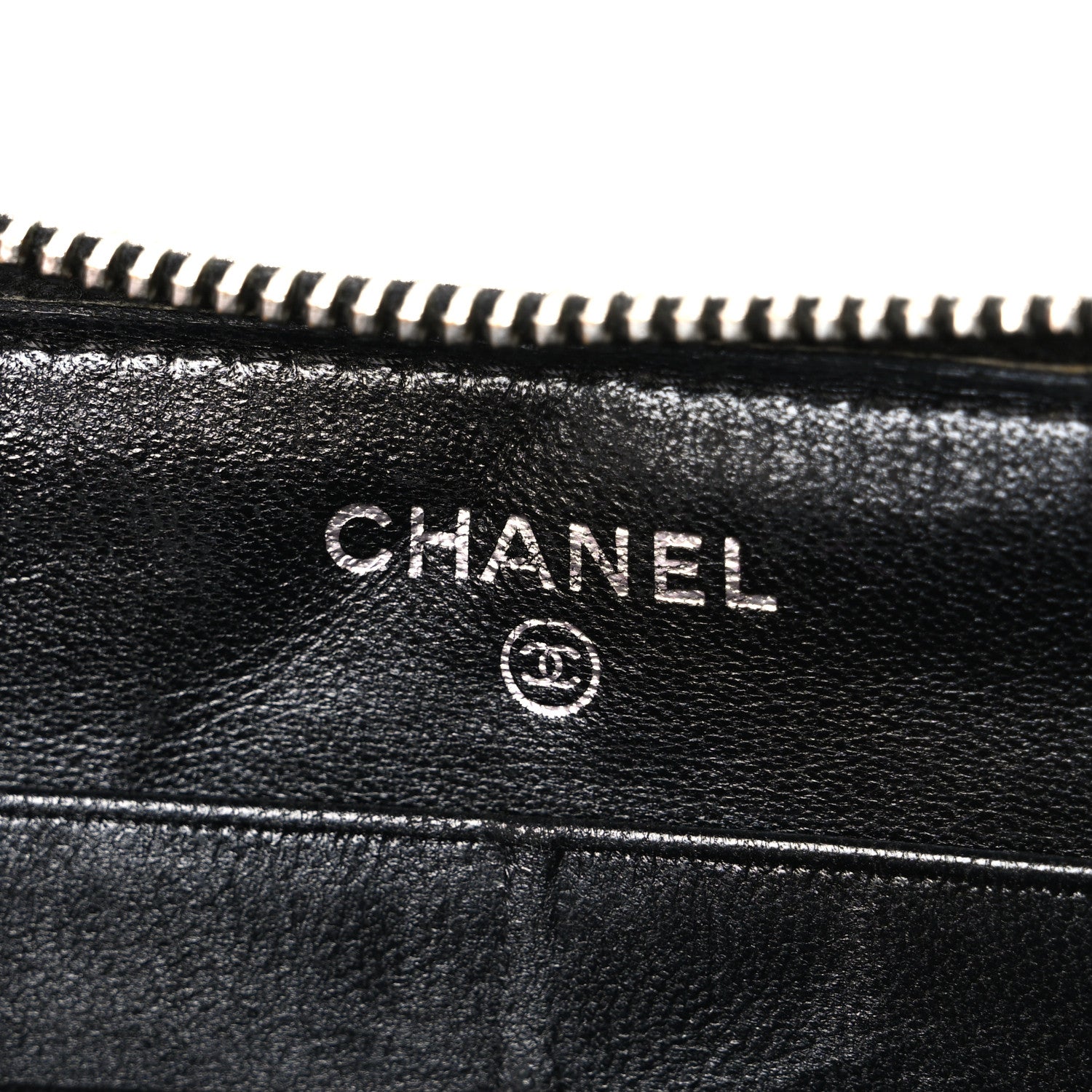 Chanel Lambskin Quilted Large Gusset Zip Around Wallet Black 6 of 10