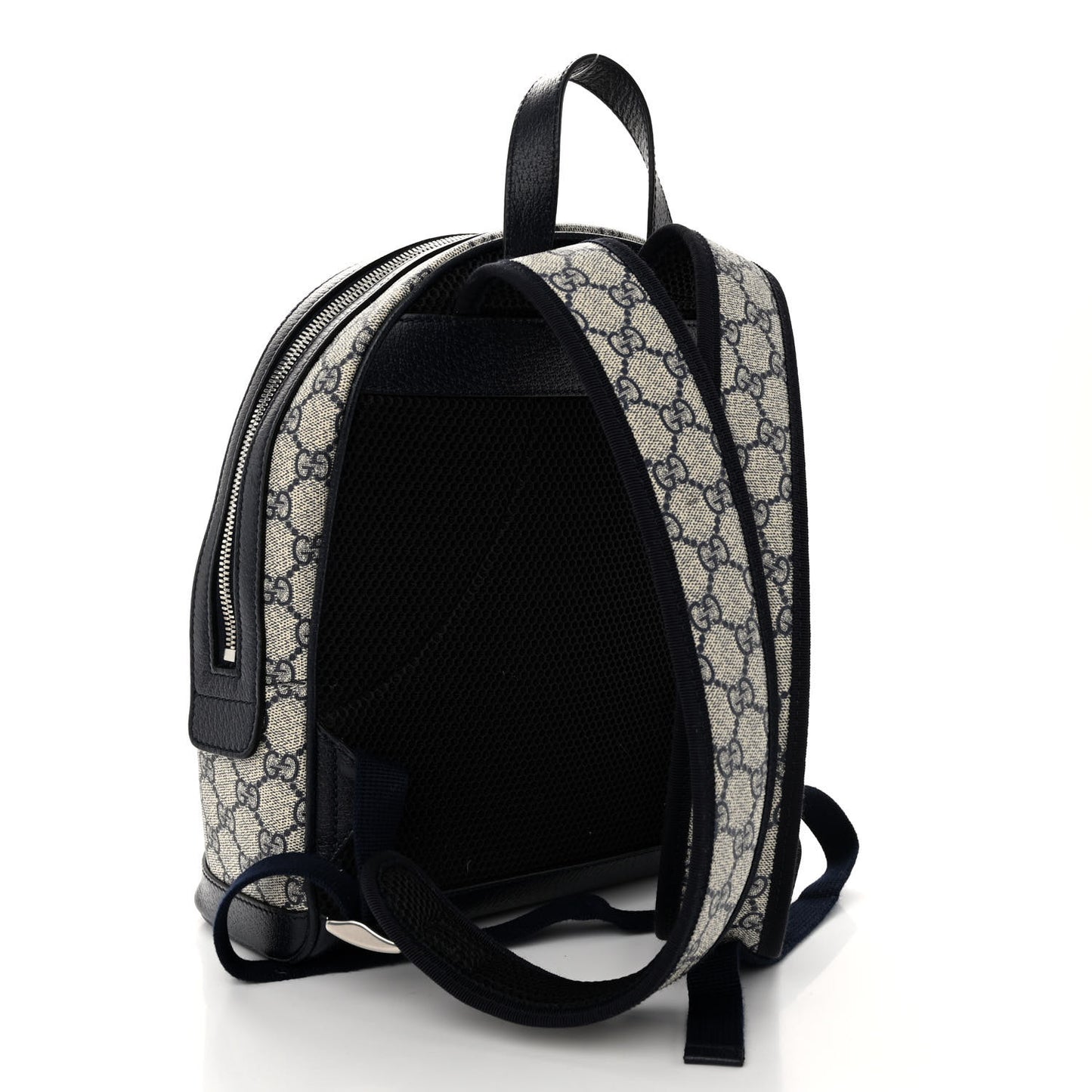 GG Supreme Monogram Textured Dollar Calfskin Web Small Ophidia Day Backpack Beige Blue Black