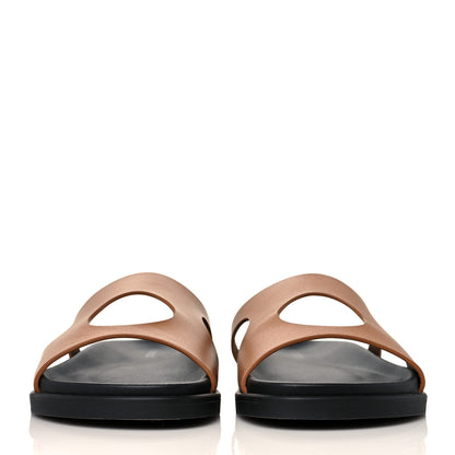 Hermes Calfskin Womens Edith Sandals 38.5 Naturel 2 of 8