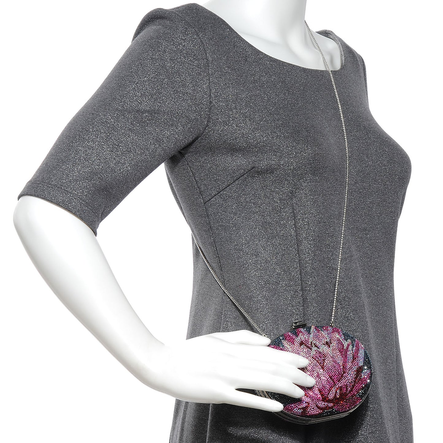 Swarovski Crystal Flower Minaudiere Clutch