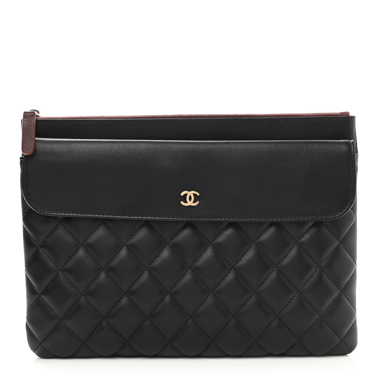 Chanel Lambskin Quilted Medium Flap Cosmetic Case Black 1 of 8