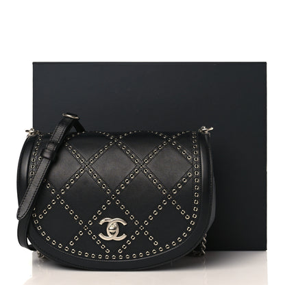 Chanel Calfskin Coco Eyelets Small Flap Bag Black 10 of 10