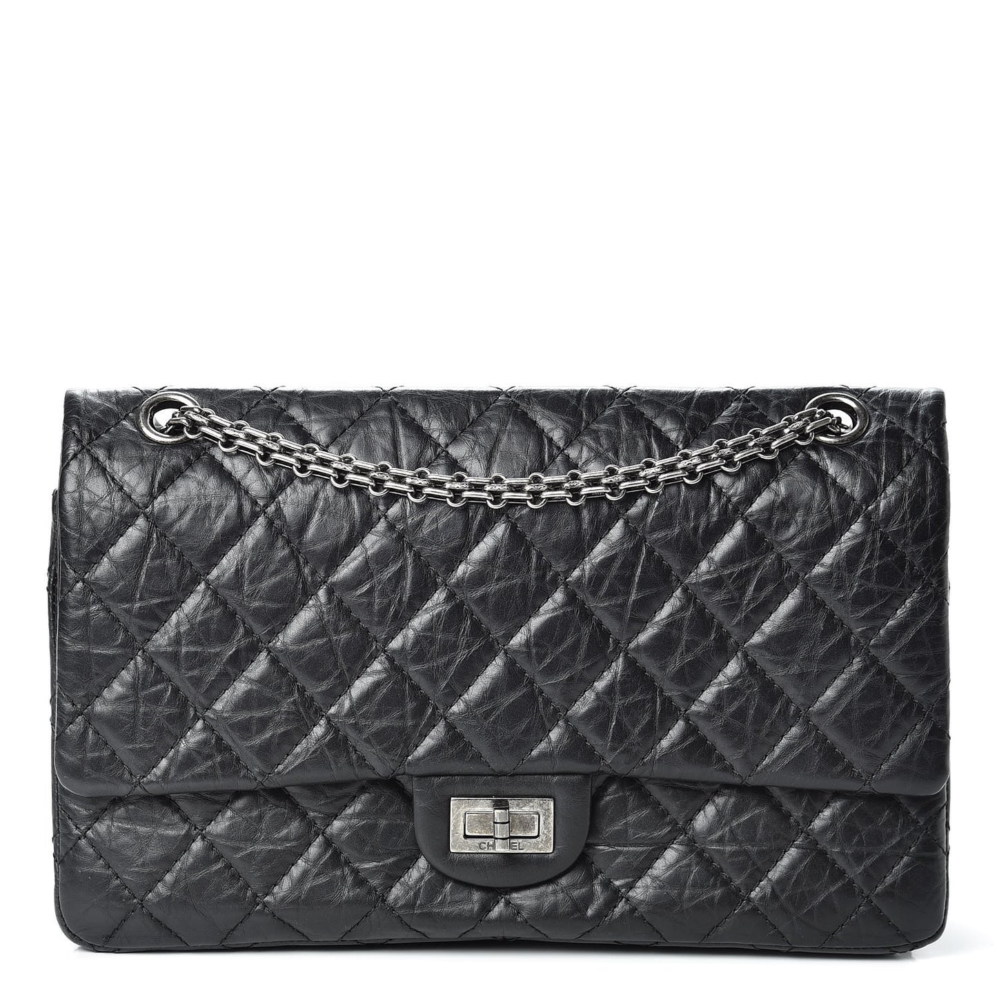 Aged Calfskin Quilted 2.55 Reissue 226 Flap Black